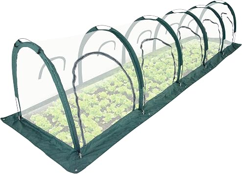 Portable PE Plastic Tunnel Greenhouse for Outdoors - Cambered Poly Transparent Long Greenhouses Clear Insulation Grow Tent Ideal for Backyards and Patio Vegetable Cultivation 5M