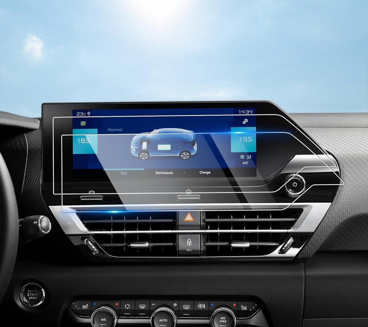 SHAOHAO Kompatibel mit Citroen C4 /e-C4 / C4 X/e-C4 X 2022-2025 10-zoll 4H-Härte HD-Bildschirmschutzfolie kratzfeste Vollbildfolie Schutzfolie für Navigationsgeräte Citroen C4 Zubehör 2pcs