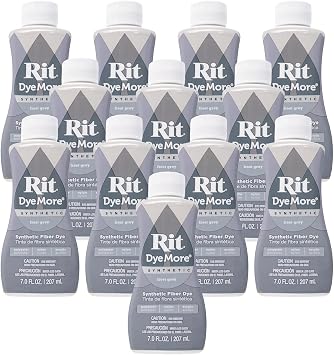 Rit DyeMore Synthetic Liquid Dye | 12 Pack | Works with Polyester, Acrylic, Plastics, Nylon, and Other Fabrics| Create Custom Colors and Designs