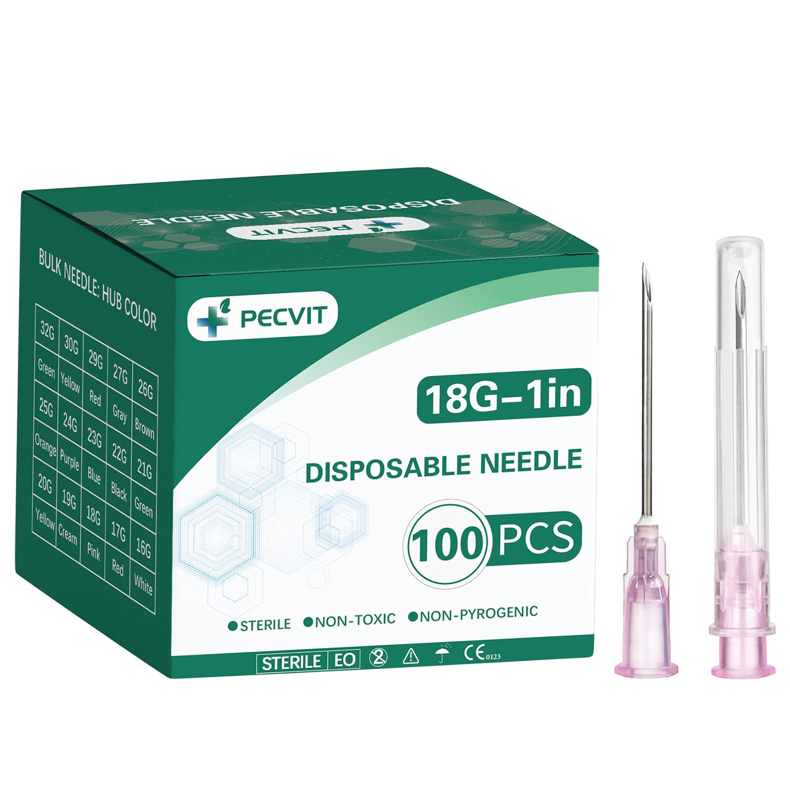 Photo 1 of 100Pack 18Ga 1 inch Needle Luer Lock Lab Dispensing Accessories for Measuring,Refilling Inks