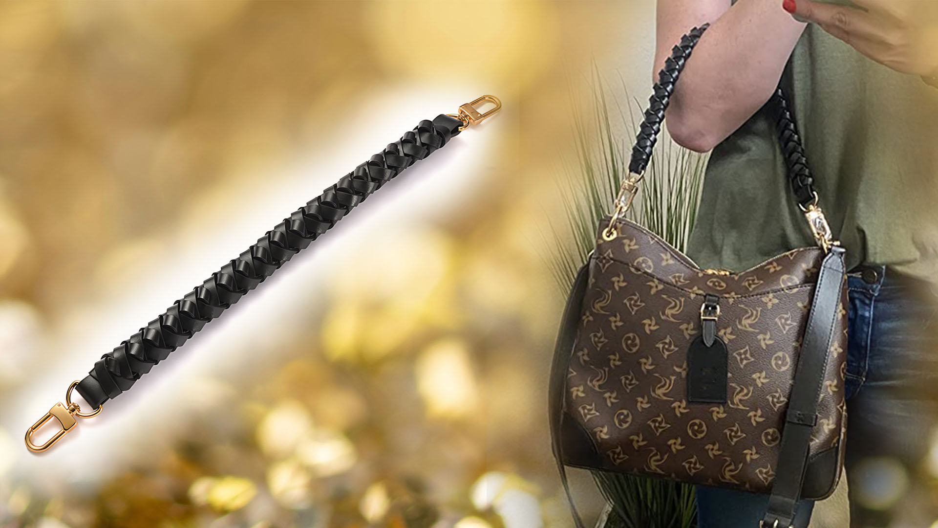 Amazon.com: Black Short Braided Purse Handle for Neonoe Strap
