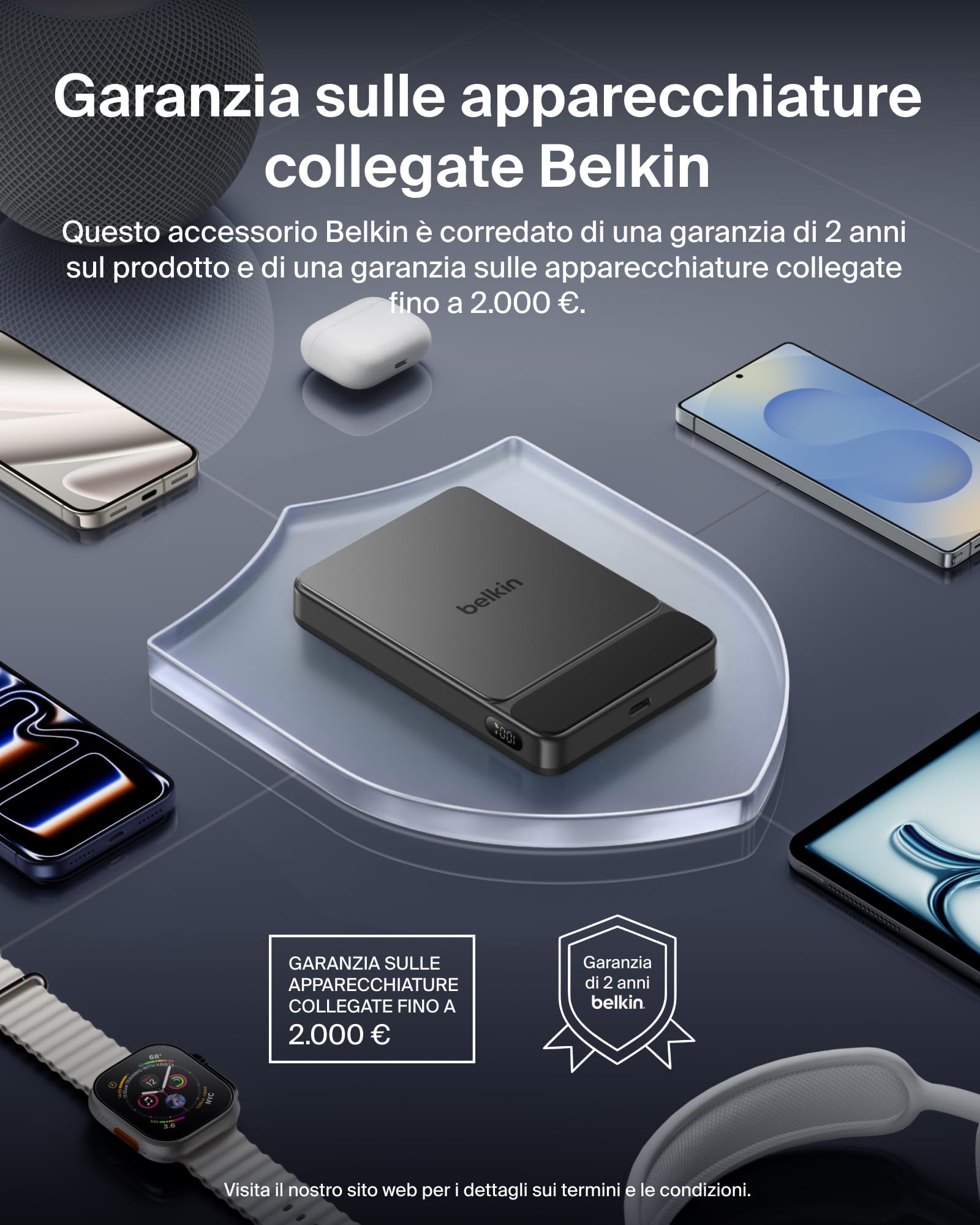 Belkin UltraCharge Power Bank Magnetico 1000mAh con Porta USB-C - Nero | Caricatore Portatile 10000mAh Sottile Wireless, Certificato Qi2 25W, Anello Magnetico, USBC, Precarico, Cavo, Sicuro in Aereo