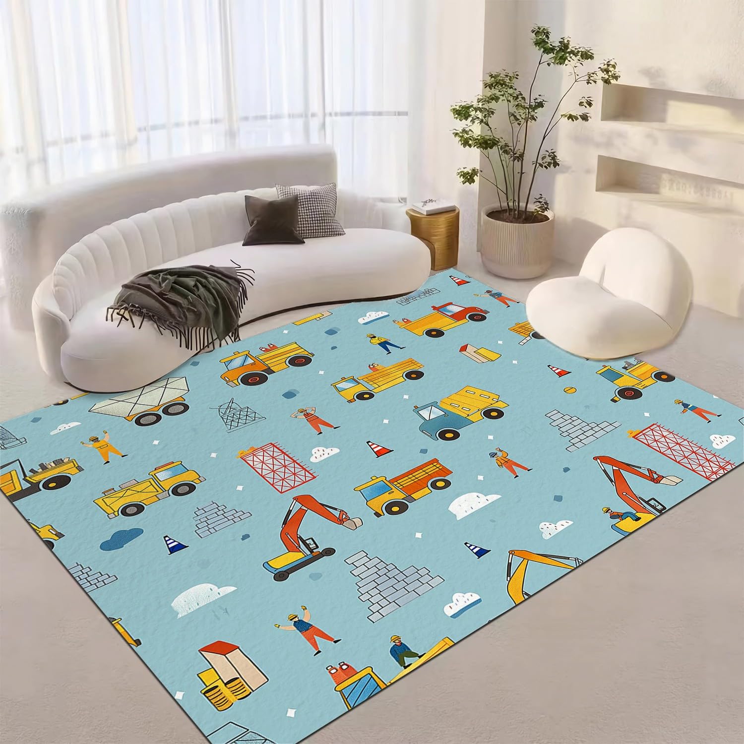 Amazon.com: Area Rugs for Living Room Cartoon Style Truck Tractor