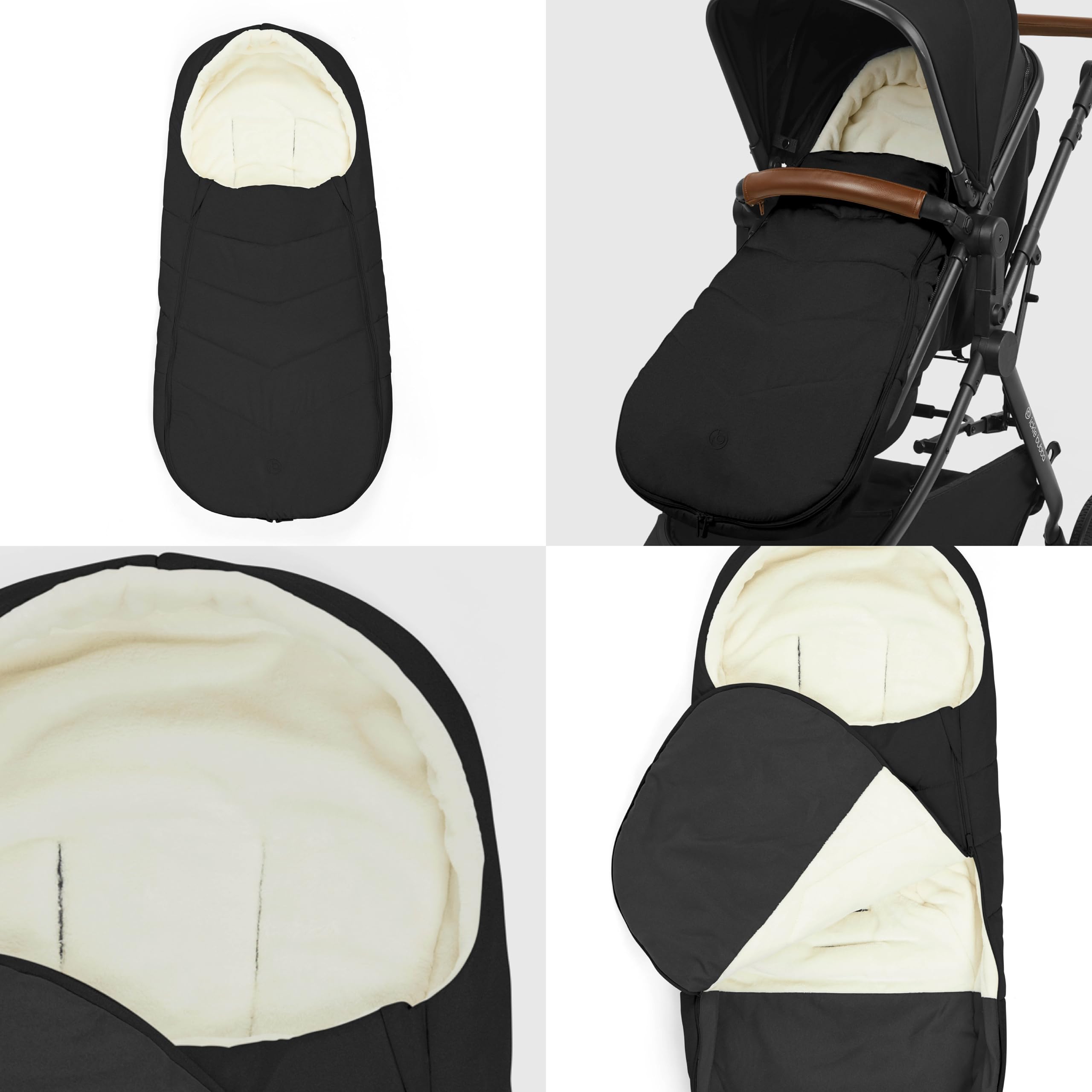 Ickle Bubba Coprigambe universale per passeggino e carrozzina, di alta qualità, colore: nero