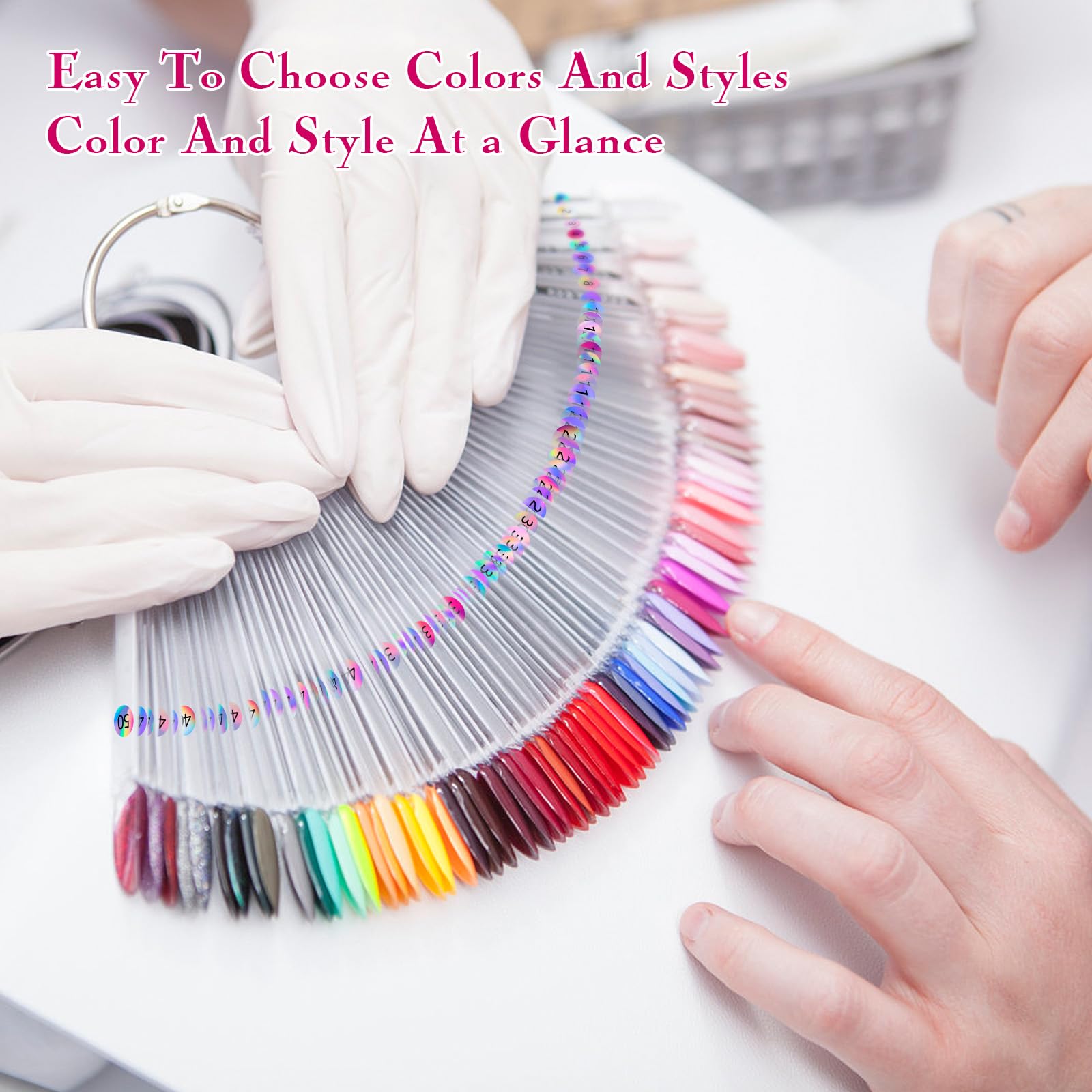 AiQInu 100 Piezas Muestrario Uñas, Practicas Arte de Uñas, Muestrario de Uñas para Pintar con Pegatinas Digitales 1-100, Para Nail Art Design