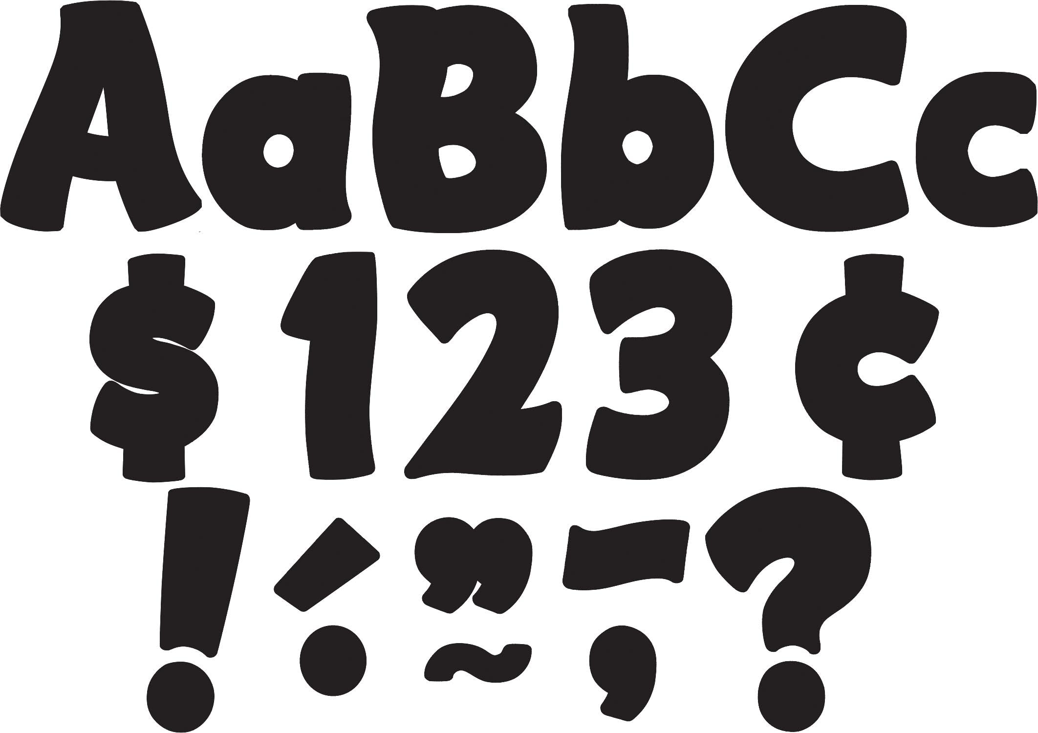 Teacher Created Resources Black Funtastic 4-Inch Letters Combo Pack (5453)