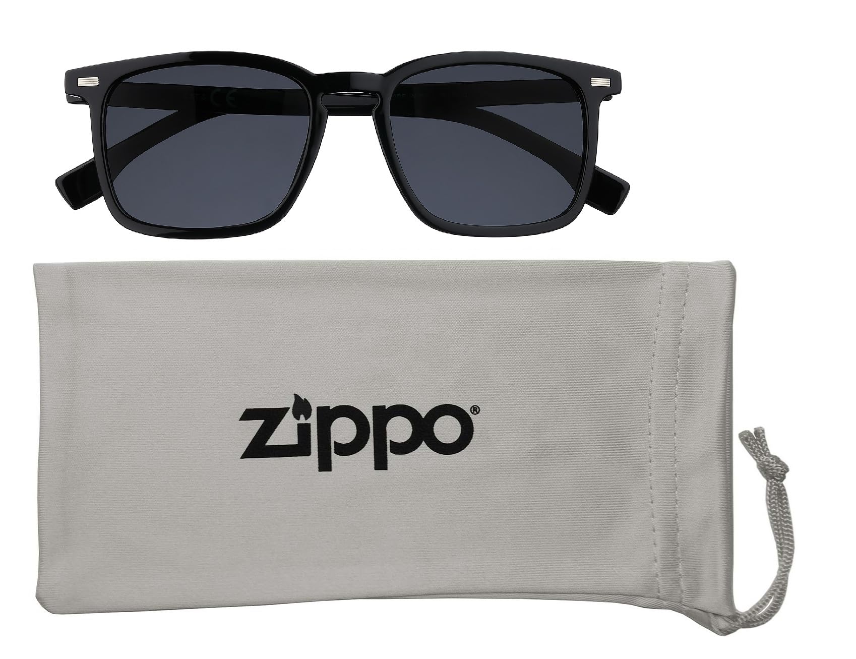 Zippo Sonnenbrille – Schwarz/Blau-weiß verspiegelt – Unisex, für Damen und Herren