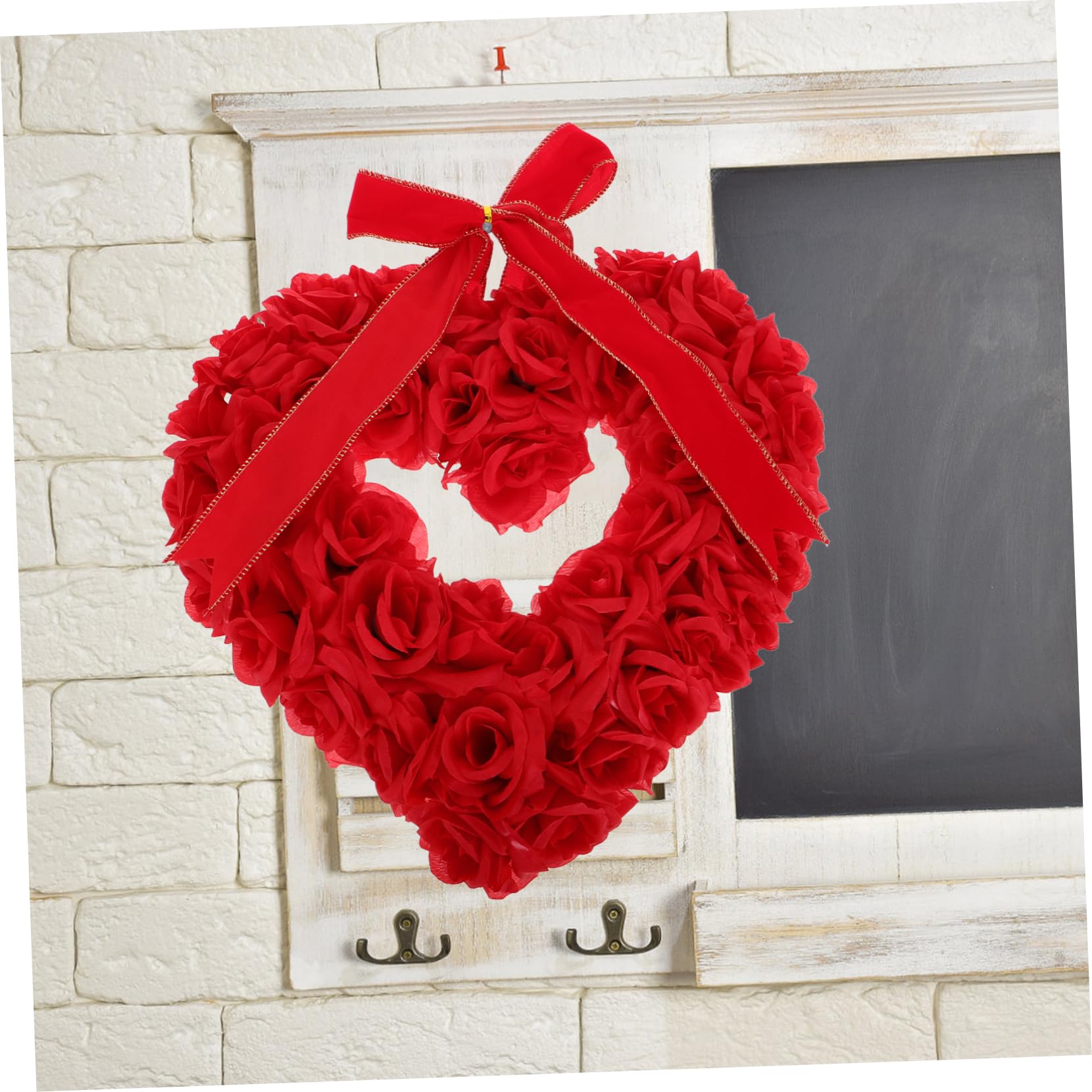 MAGICLULU De Rosas para Decoración De San Valentín Colgante Forma De Corazón para Ceremonias De Boda y Decoraciones De Fiesta Guirnalda Romántica para Decoración De Puerta De San