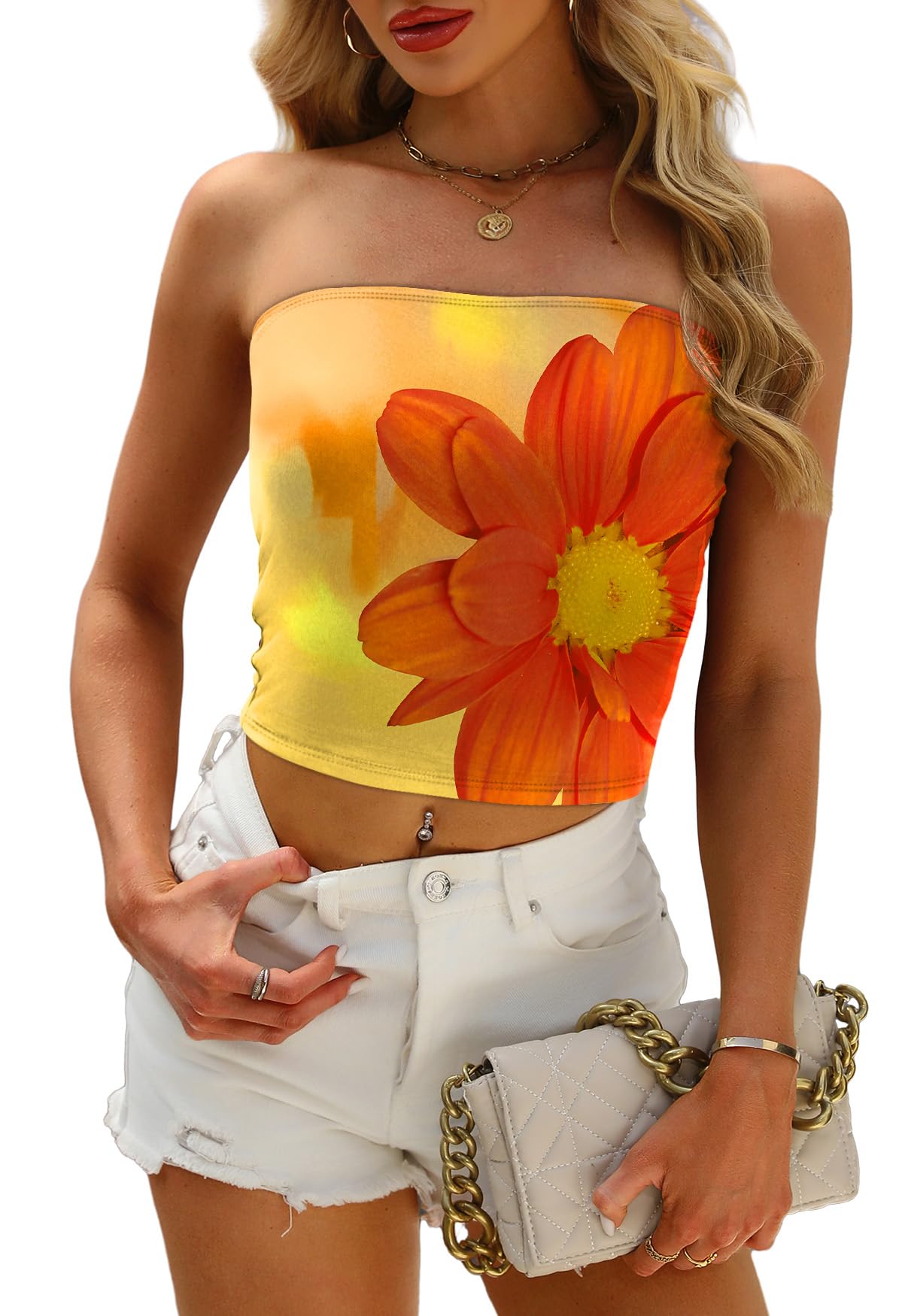 OFEEFAN Tube Tops for Women Floral Printed Summer Beach Vacation Outfits 2025 Ttrendy Fashion