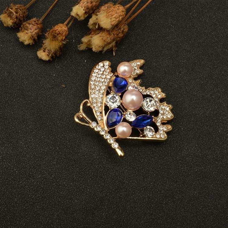 Broche de vêtements en alliage ciselé et perles haute finition - 7