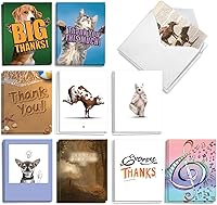 Vista 8 de The Best Card Company - 10 divertidas tarjetas de agradecimiento con sobres (4 x 5.12 pulgadas) Juego de notas de gratitud humorística en caja
