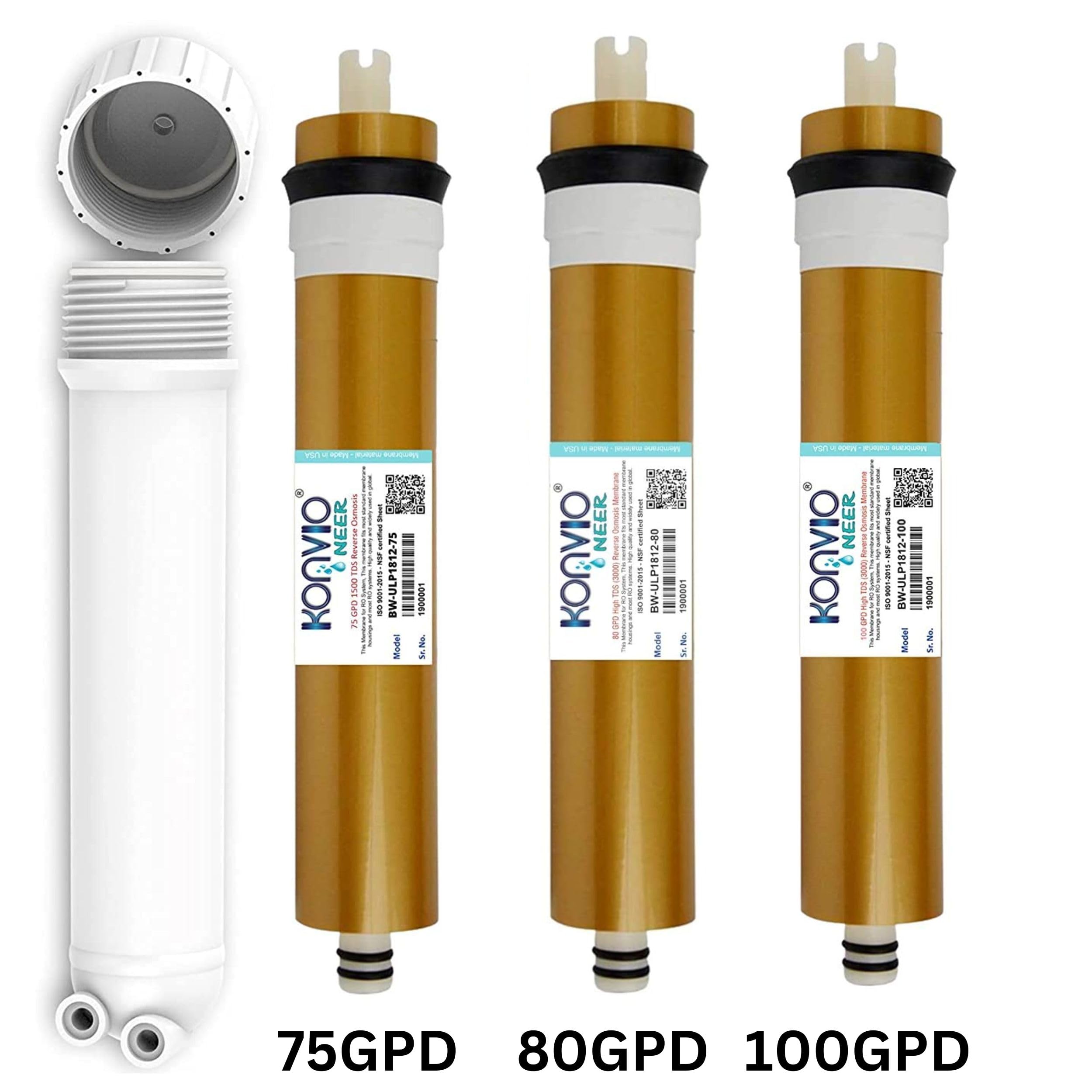 Konvio RO Membrane Housing - Fits 75/80/100 GPD -4 Konvio RO Membrane Housing - Fits 75/80/100 GPD -4