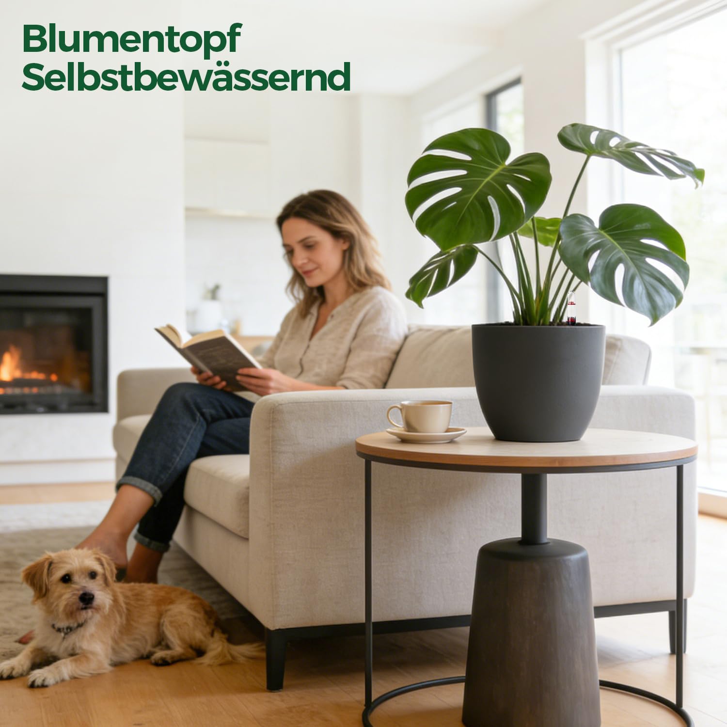 T4U 2Pcs 20cm Selbstbewässerungstopf mit Wasseranzeiger, Praktischer Blumentopf für vielbeschäftigte Anfänger und Gärtner,Plant Pot geeignet für Monstera/Rosmarin für den Innen und Außenbereich (Grau)