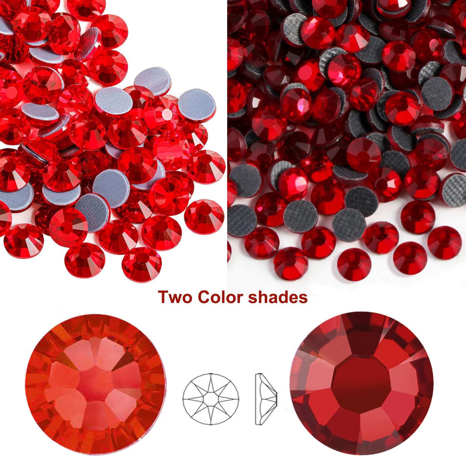 esseelove Hotfix applicator, DIY Hot Fix Strass Setter, Hot Fixed Wand Kit, 4536 stuks, AB, helder, 12 kleuren, edelsteenplukker, borstel, dienbladen, tas, Bedazzler Kit met strass steentjes