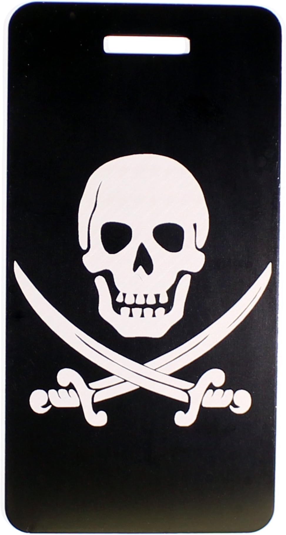 Molon Labe Luggage Tag Jolly Roger Crossed Swords, Black