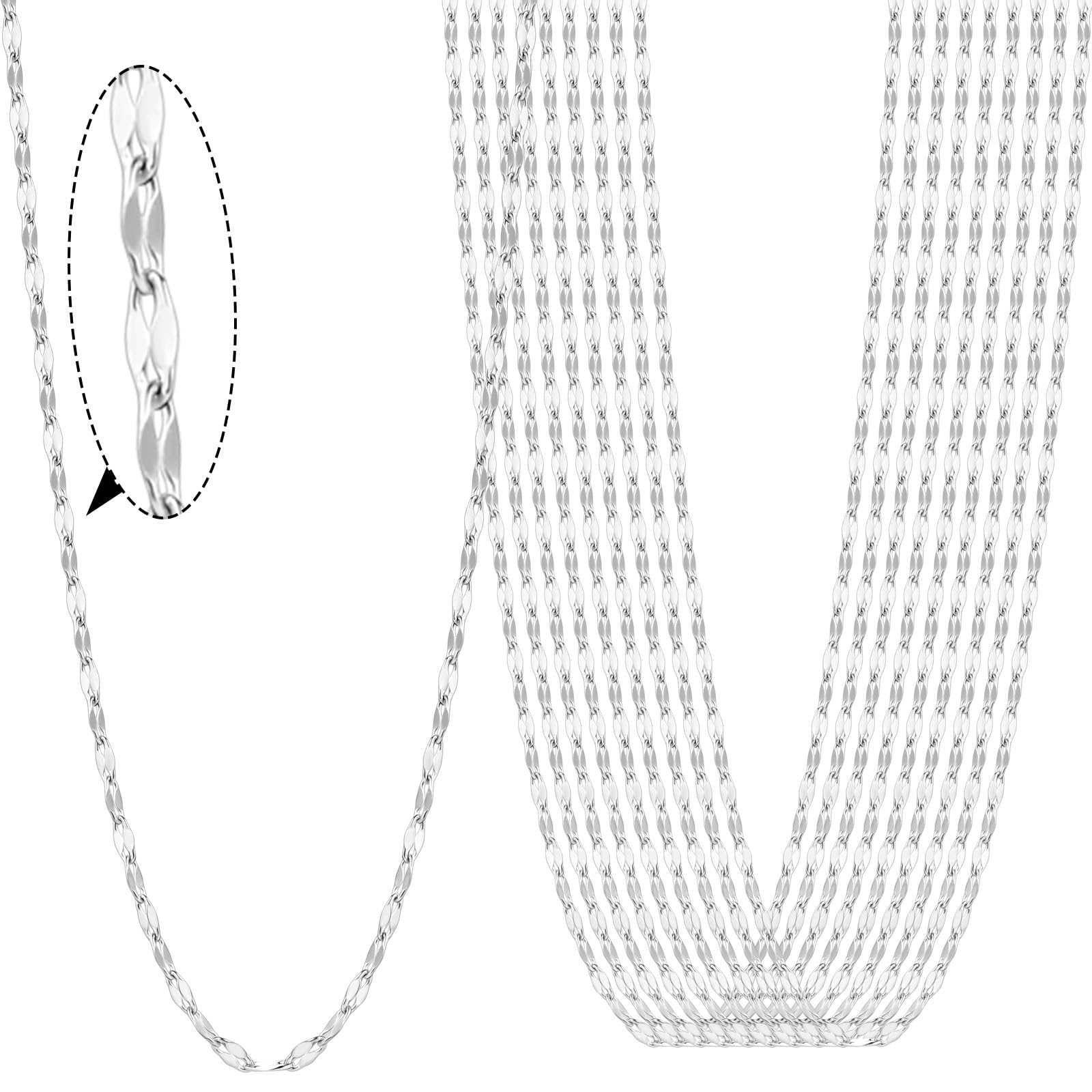 Chaînes de collier en acier inoxydable robustes et scintillantes en vrac