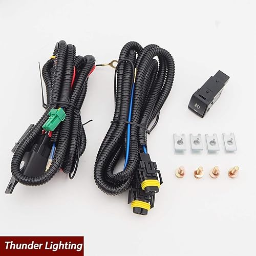 Miniatura 5 de Juego de 2 luces antiniebla con bisel + arnés + interruptor + bombillas  para Nissan Altima Sedan 2016-2018 reemplazo directo 622569HS0B 622579HS0B