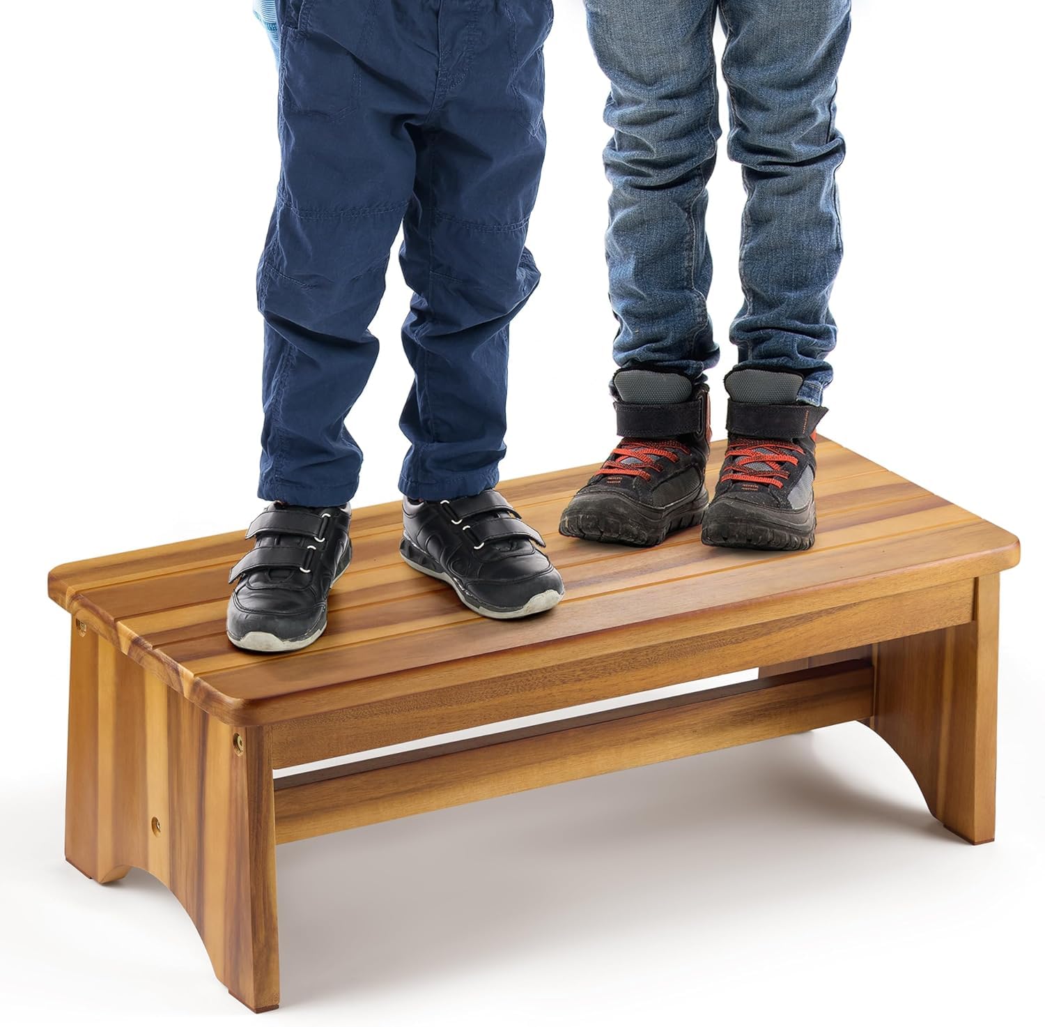 Craftsline Extra Wide 26in Wooden Step Stool, Heavy Duty One Step Stool for Adults and Seniors-image-7