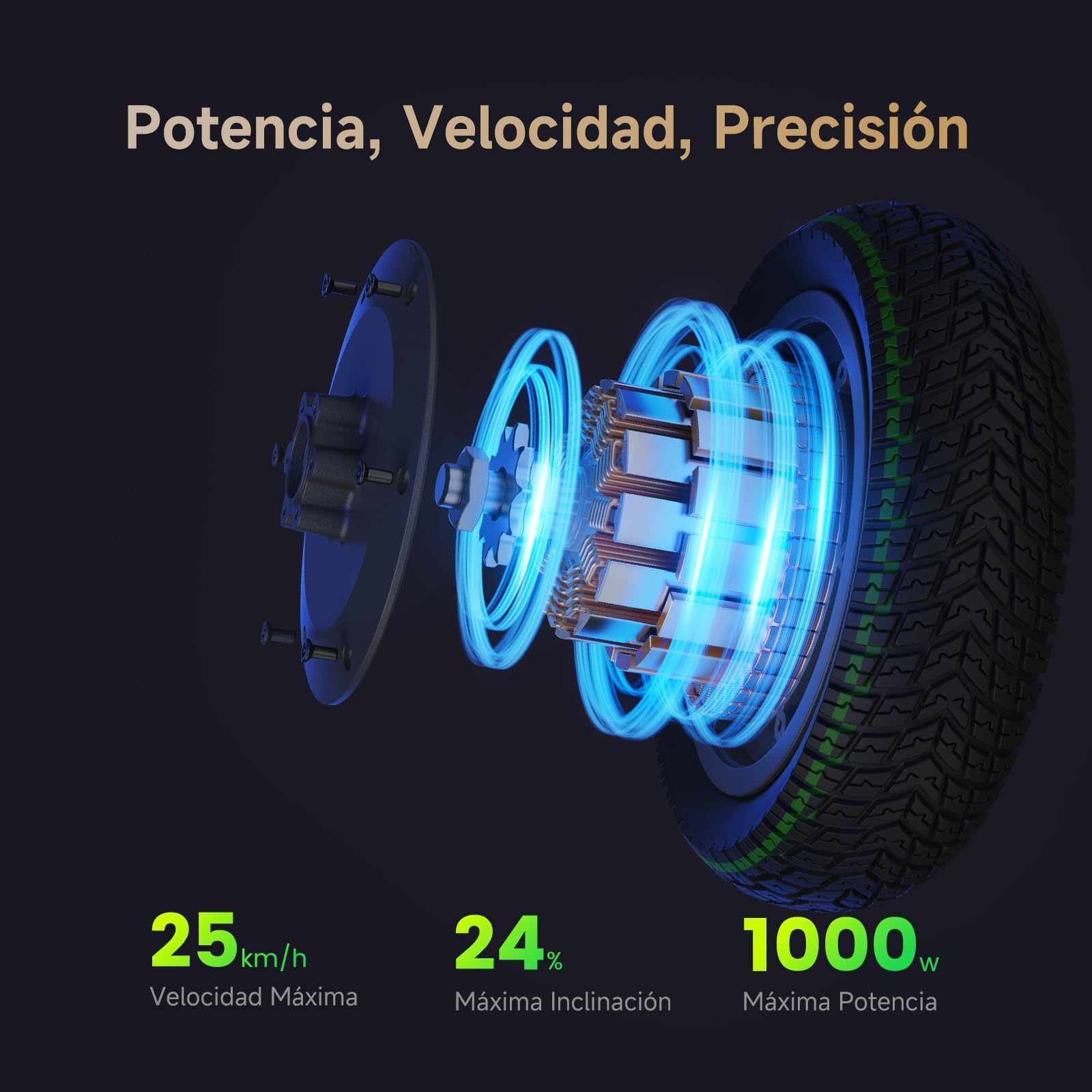 NAVEE Patinete Eléctrico Homologado DGT, 25-90km Autonomía, Máx 25km/h, Frenos Tambor y Disco con E-ABS, Intermitentes, TCS, App Móvil, Pendiente 15-28%