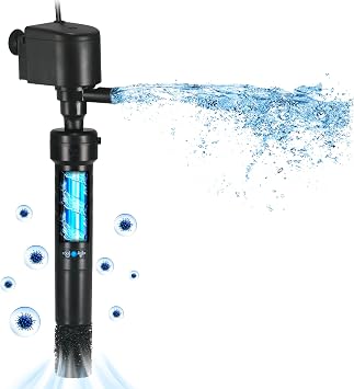 U-V Filter Pump for Fish Tank 150-380L 5W Anti-Algae U-V Clarifier 1200L/H Crystal Clear Cold Water Tropical Fish