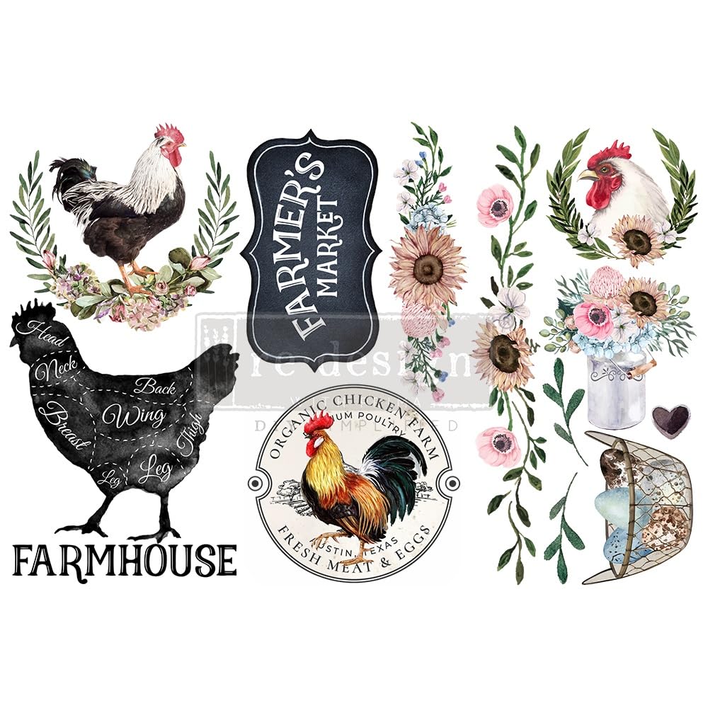 Re-Design with Prima Morning 6x12 Inch Decor Transfers Farmhouse