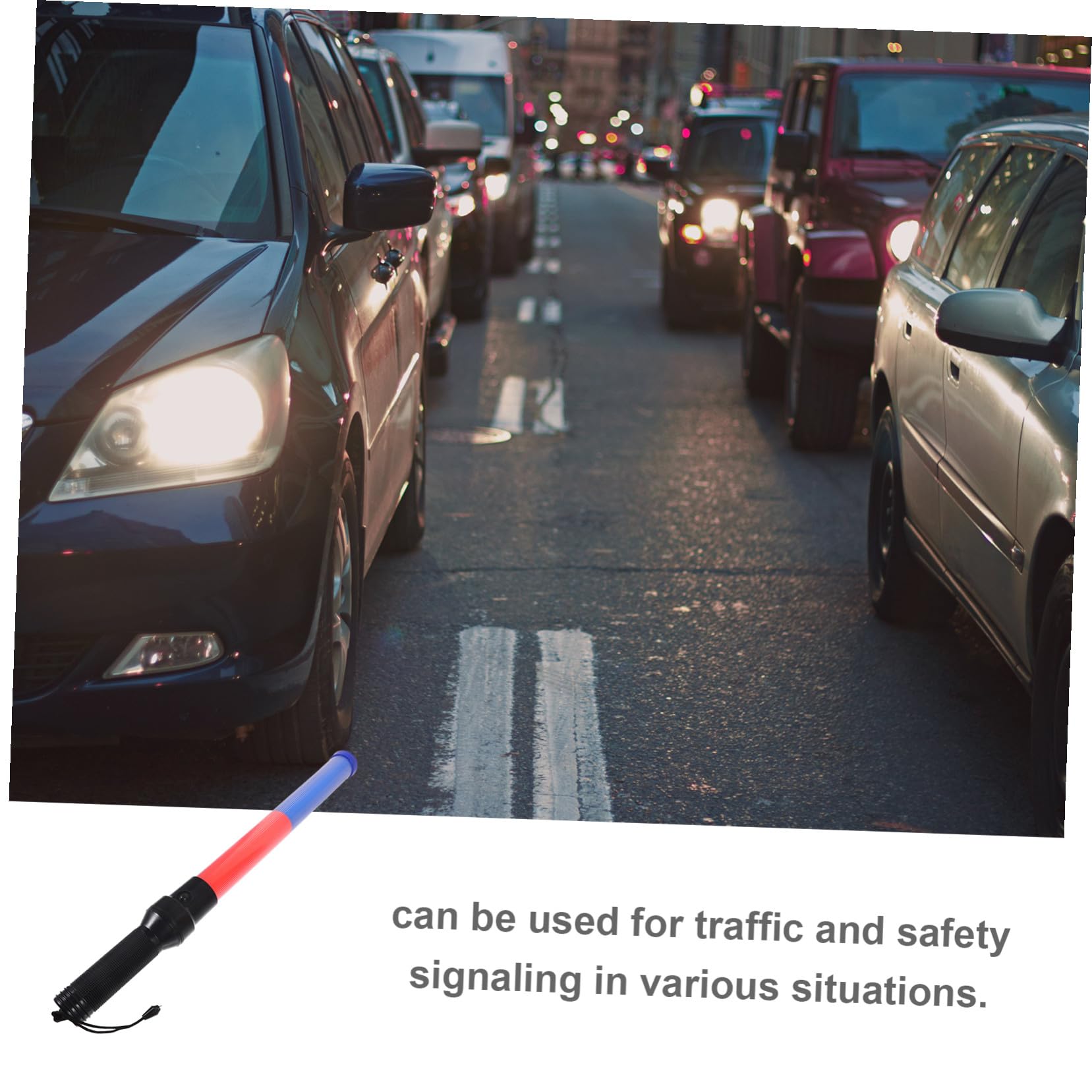 Bâton Lumineux de Trafic LED Haute Luminosité en Plastique 54cm pour Contrôle de Circulation et Événements Communautaires Rouge et Bleu