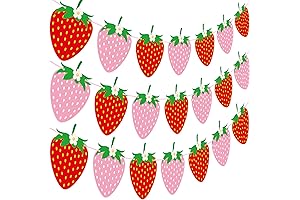 Festive Strawberry Party Banners - 4-Pack Berry Sweet Berry First Birthday Decorations