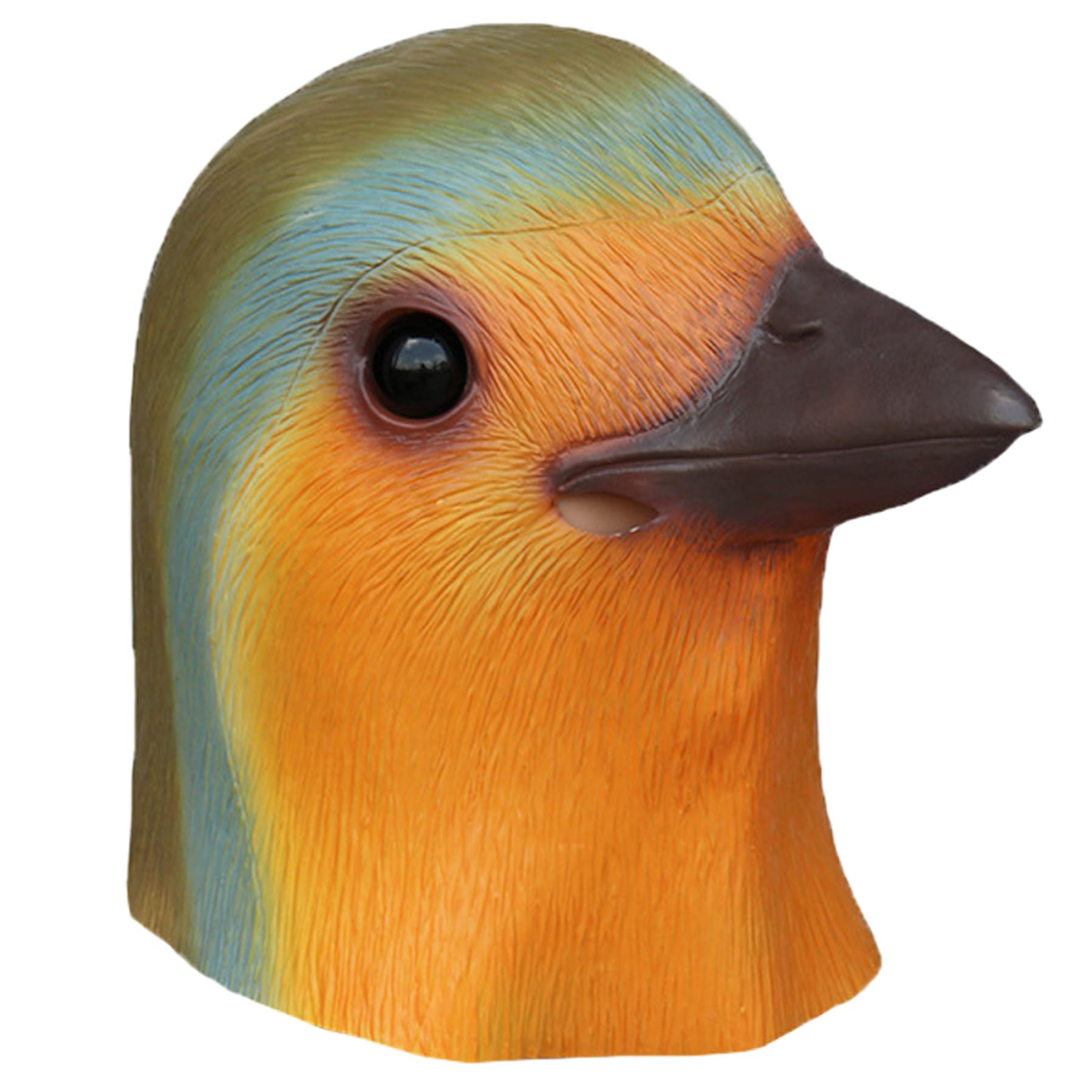 Grtheenumb Realistic Mask, Bird Mask Funny Realistic Textured Latex Robin Bird Costume with Sparkling Eye Halloween for Kids and Adult