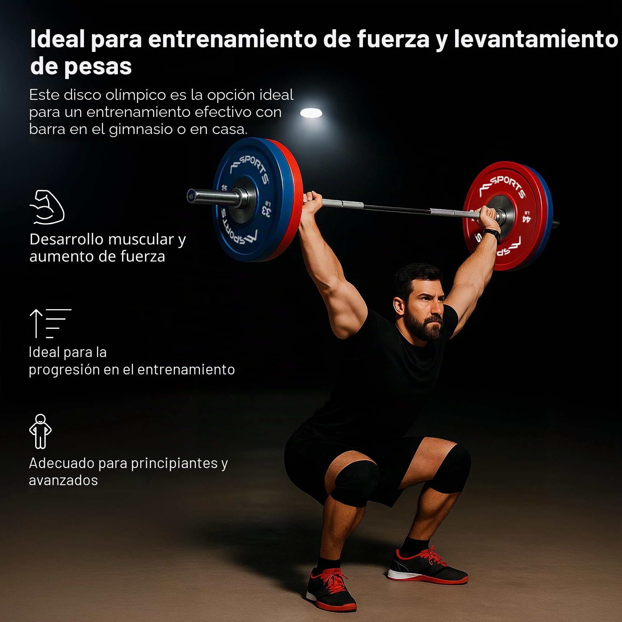 MSPORTS Olympia Juego de 2 discos de pesas profesionales, diámetro del orificio, 51 mm, calidad de estudio, hierro fundido, 5-20 kg