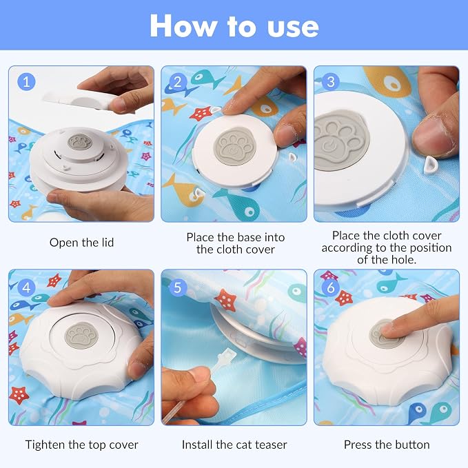 Juguete interactivo para gatos con plumas recargable miniatura 5