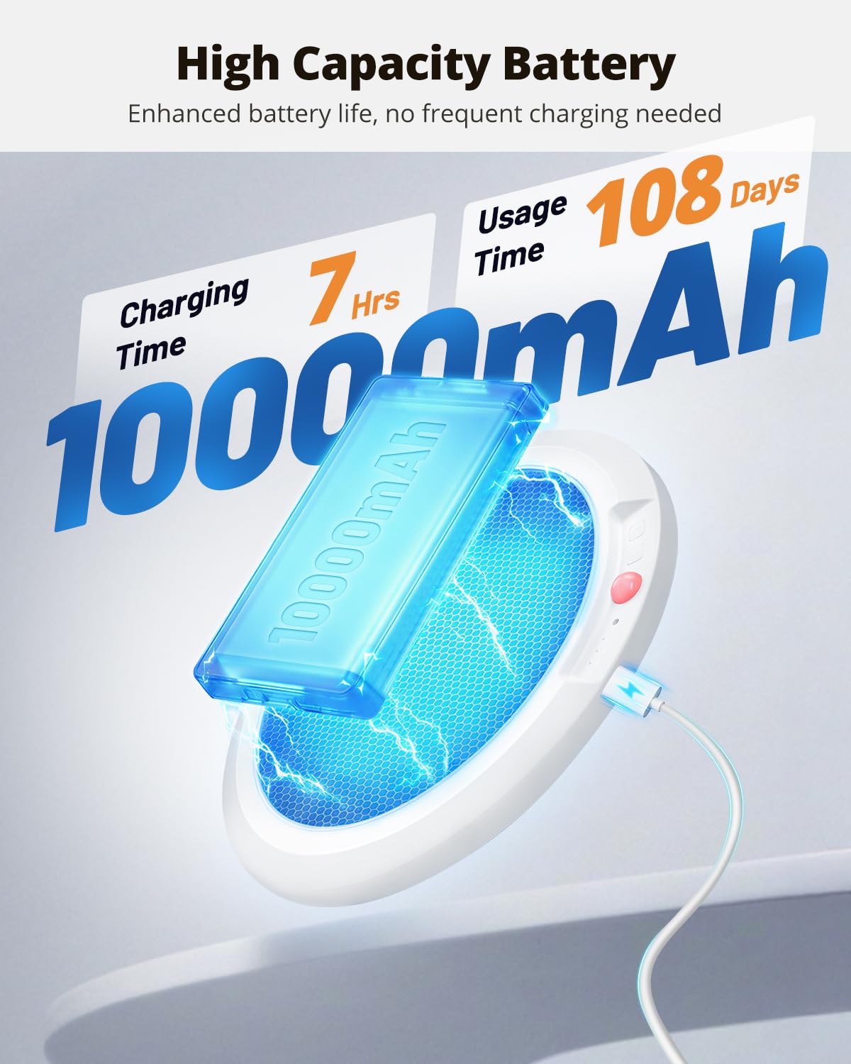 wowatt 10000mAh Rechargeable Ceiling Light with Remote, 3 Color Temperatures & Brightness Dimmable, Wireless Ceiling Light with Magnetic Design, Battery Ceiling Light for Shower Hallway Pantry - 3