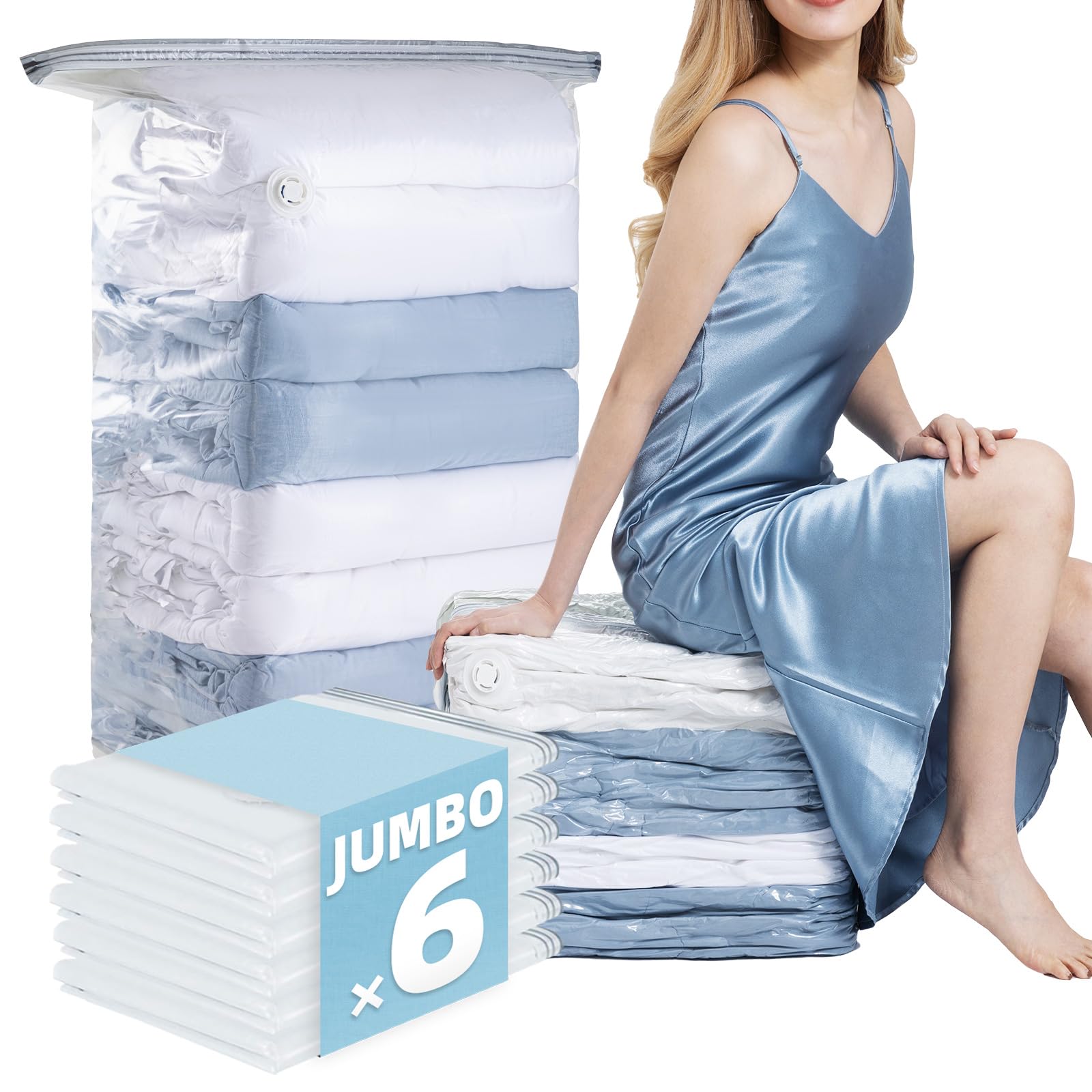 Sacs de rangement sous vide transparents contre les placards encombrés lot de 6