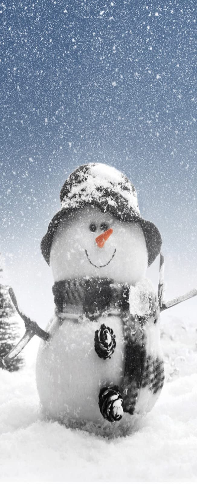 Poster de porte 3D bonhomme de neige pour revivre la magie des Noëls d'enfance