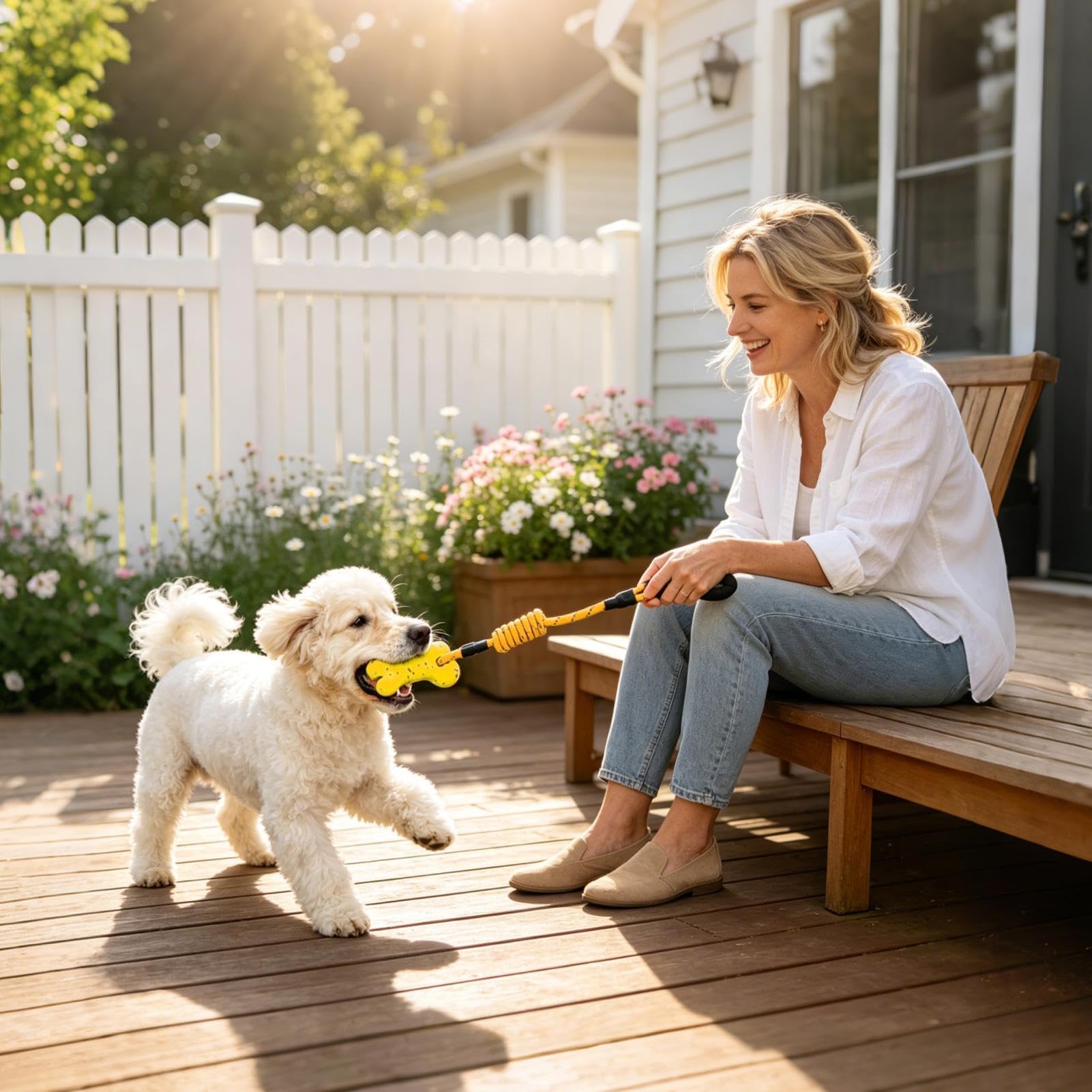 Giocattolo in corda per cani per masticatori aggressivi, forniture interattive per animali domestici per recuperare e alleviare la noia, perfetto per giochi all'aperto e allenamento per razze piccole