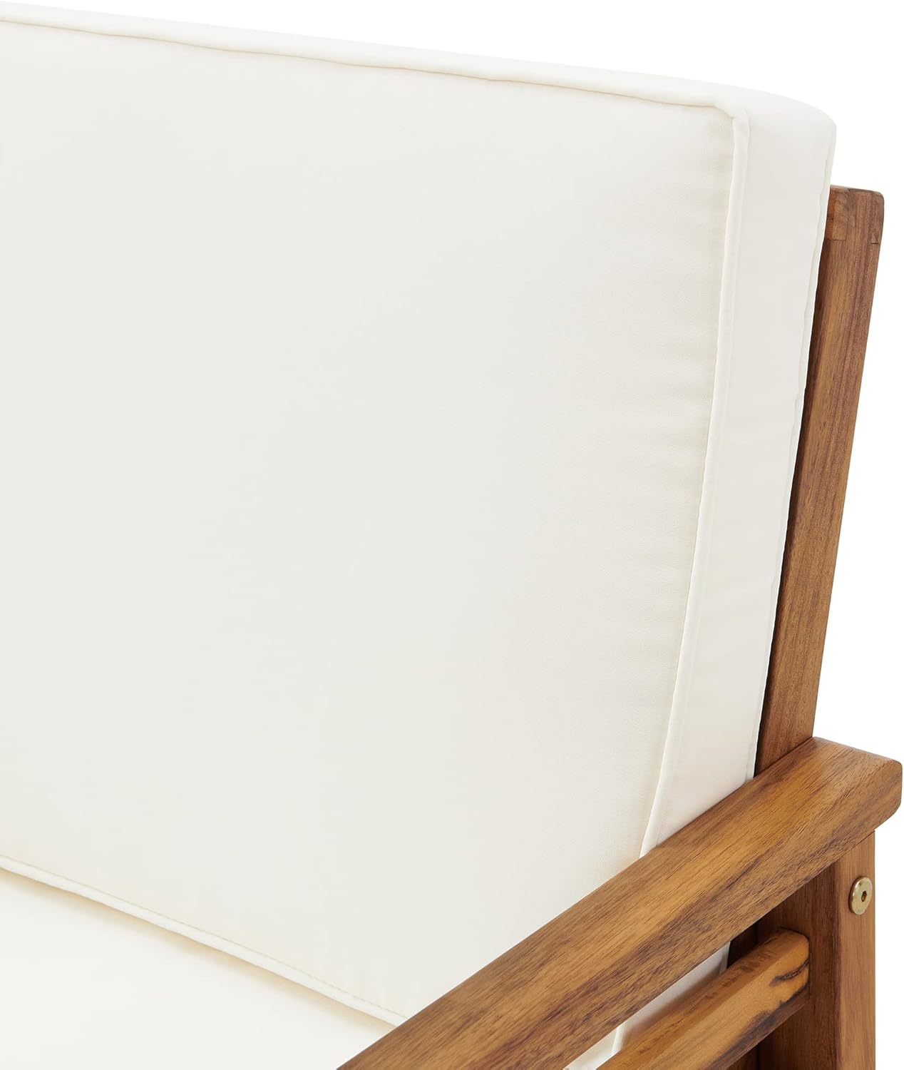 Natural Acacia Outdoor Dining Chair with Cream Cushions