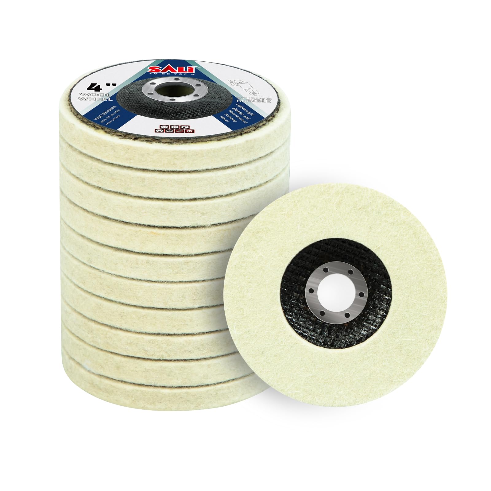 Wool Felt Polishing Wheels - 10 Pack for Angle Grinder -1 Wool Felt Polishing Wheels - 10 Pack for Angle Grinder -1