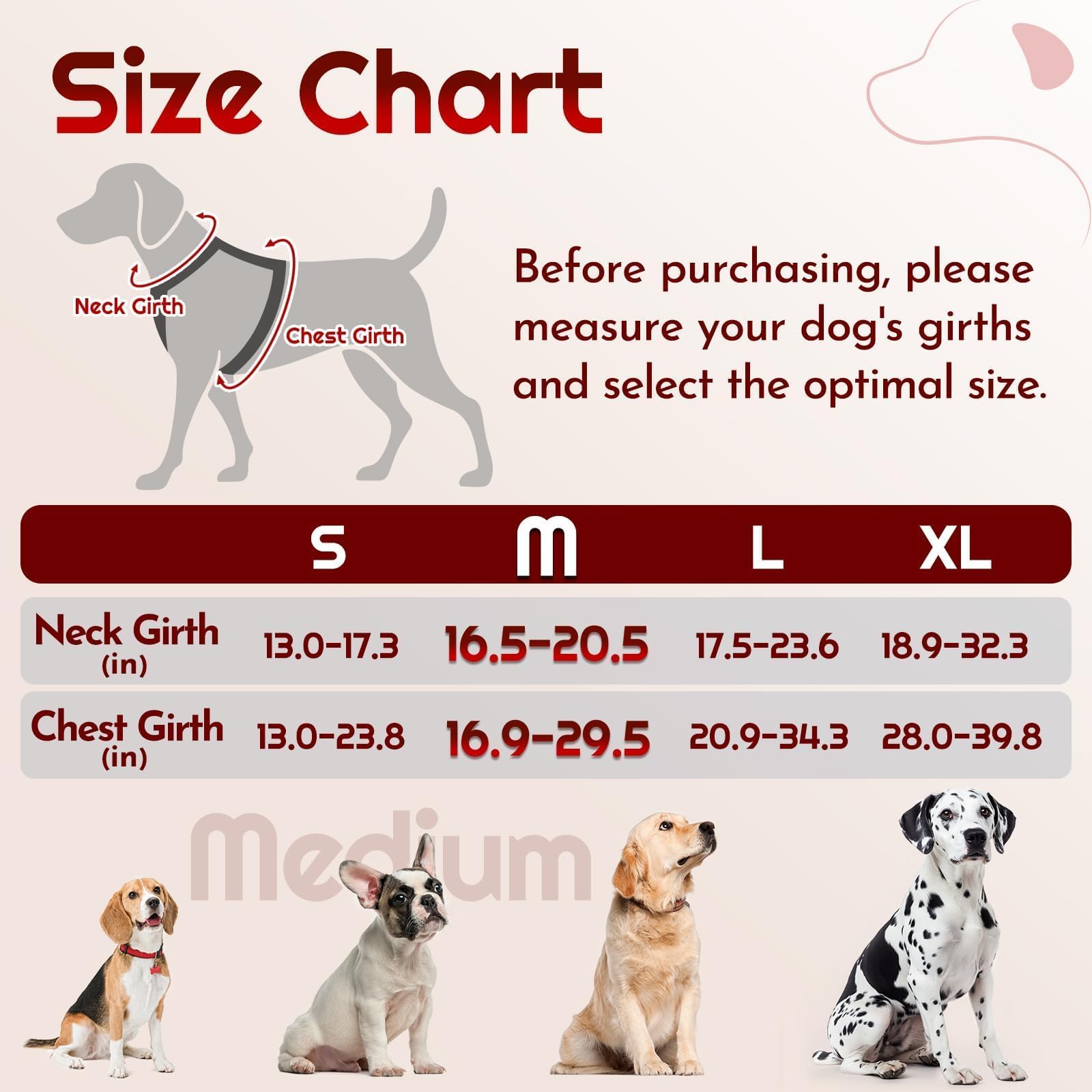 Eagloo Harnais pour chien de taille moyenne, réglable, anti-traction avec 3 boucles, doux, rembourré, facile à promener avec poignée, gilet réfléchissant anti-étranglement avec 2 clips pour laisse,