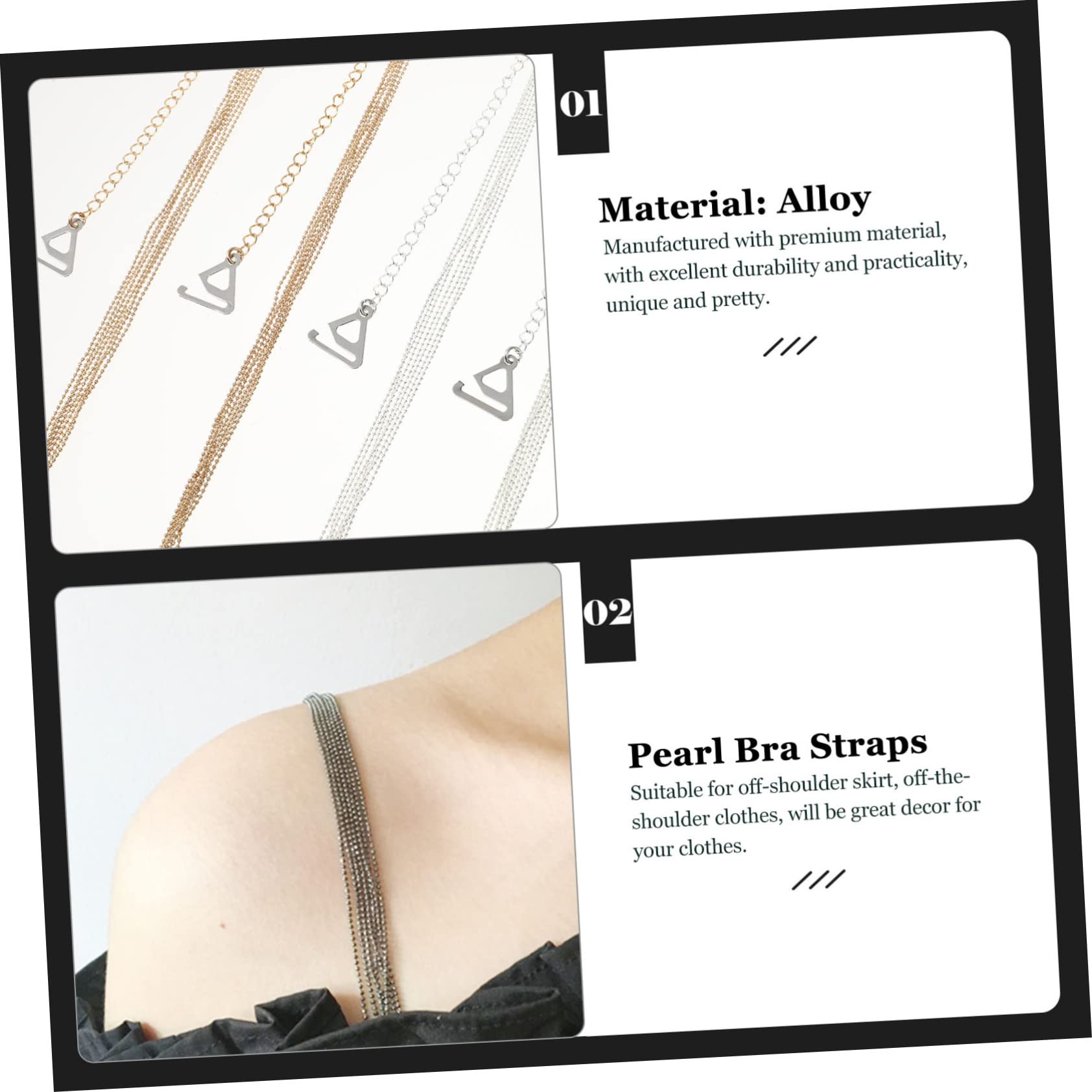GALPADA 6pares Correas De Sujetador Ajustables Perlas Para Mujeres Diseño Antideslizante Para Bodas y Ocasiones Especiales