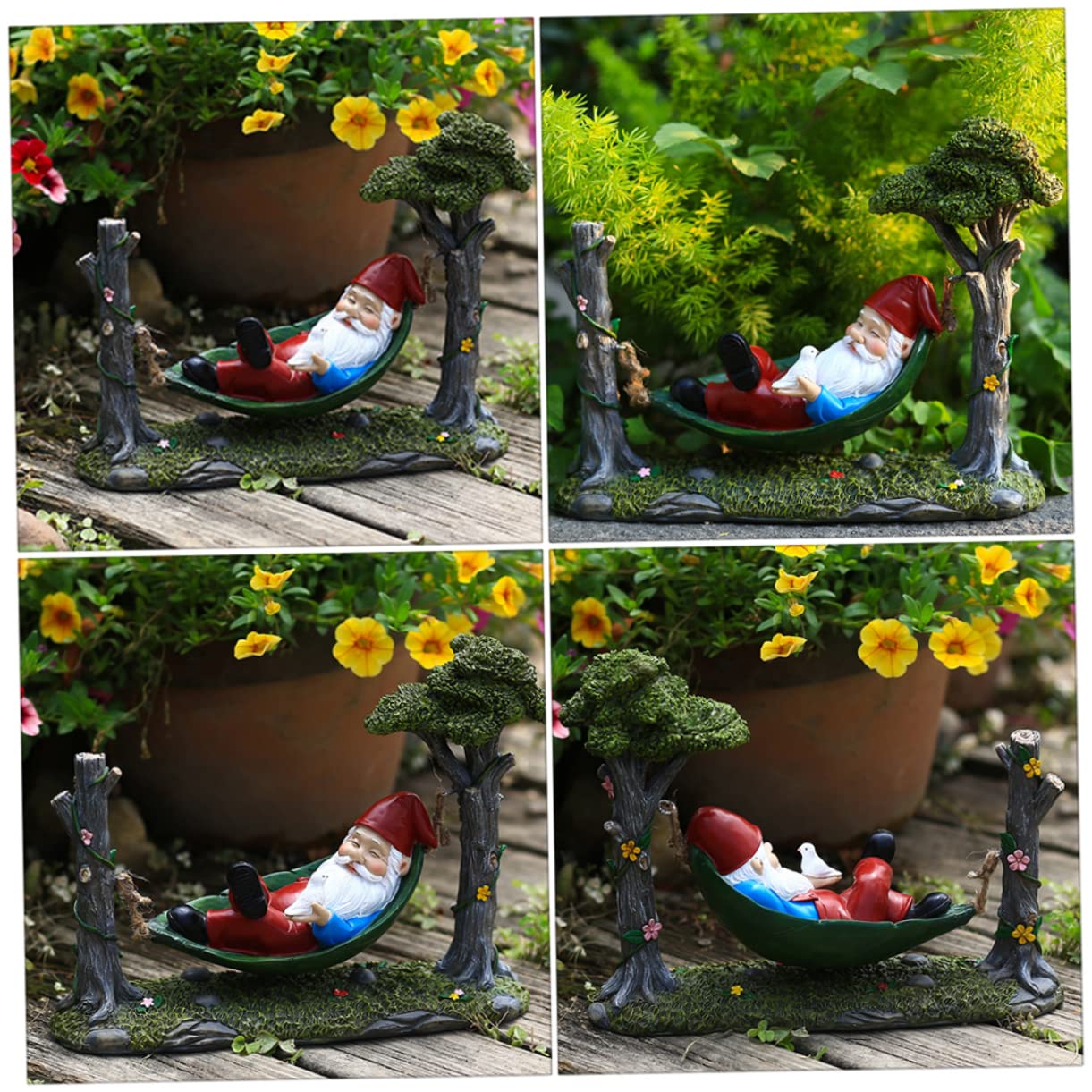 Weihnachtswichtel Gartenfigur Resin Hängematte Langlebige Kreative Harzdeko Für Außenbereich Rasen Und Mikrolandschaft Geschenkidee