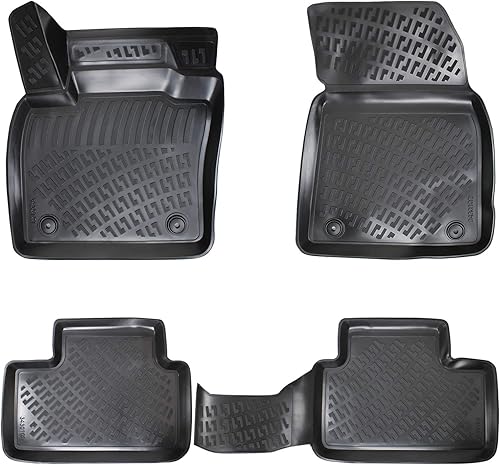 Croc Liner Alfombrillas delanteras y traseras para todo tipo de clima, ajuste personalizado, compatible con Volvo XC-40 (2019-2023, negro)