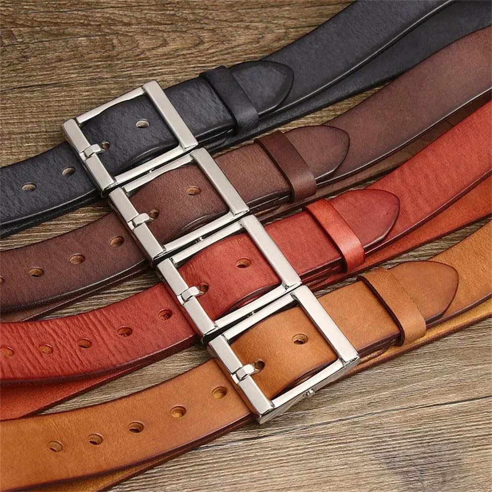 Men Solid Casual Leather Belts Stainless Steel Pin Buckle Fancy Vintage Jeans Belts4