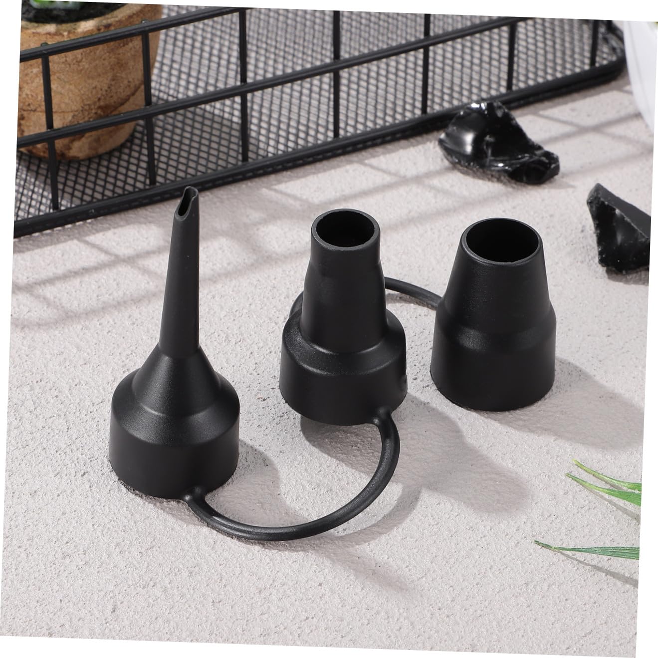 Ugelli di Gonfiaggio Plastici Neri, 2 Set, 3 Misure, Tre Pezzi