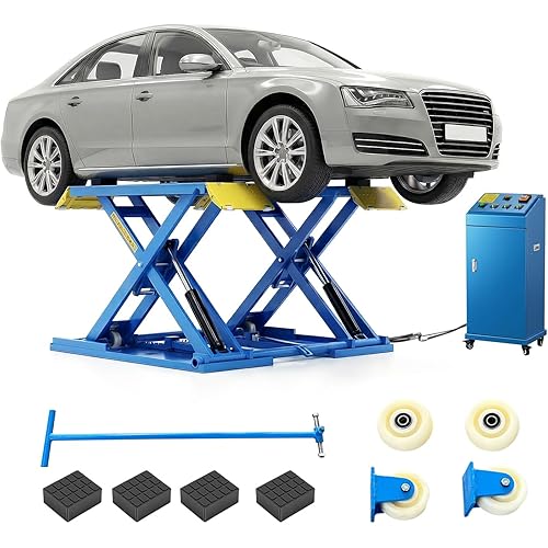 8,000 LBS Portable Car Lift with Air Unlock, 40" Max Lift Height Heavy-Duty Hydraulic Vehicle Lift, Rolling Garage Auto Lift for SUVs, Trucks & Light Duty Vehicles