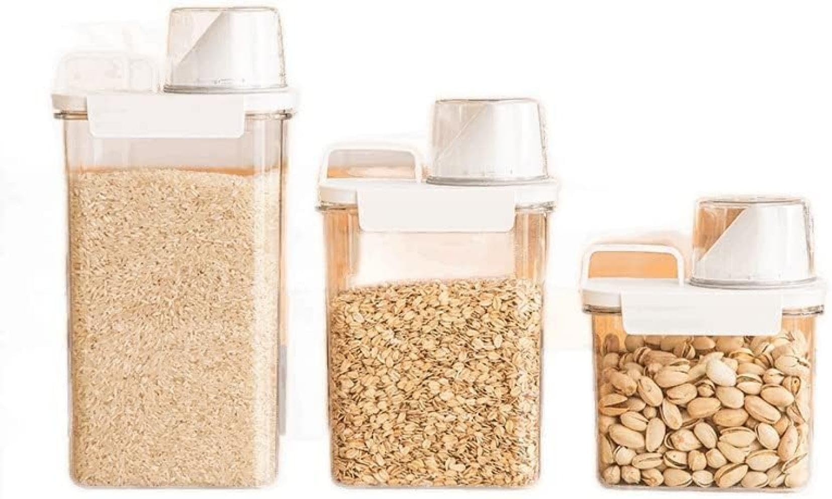 Rice bucket vacuum single person living rice storage container rice bucket with rice cylinder vacuum rice cylinder fashionable rice cylinder transparent (1800ML)