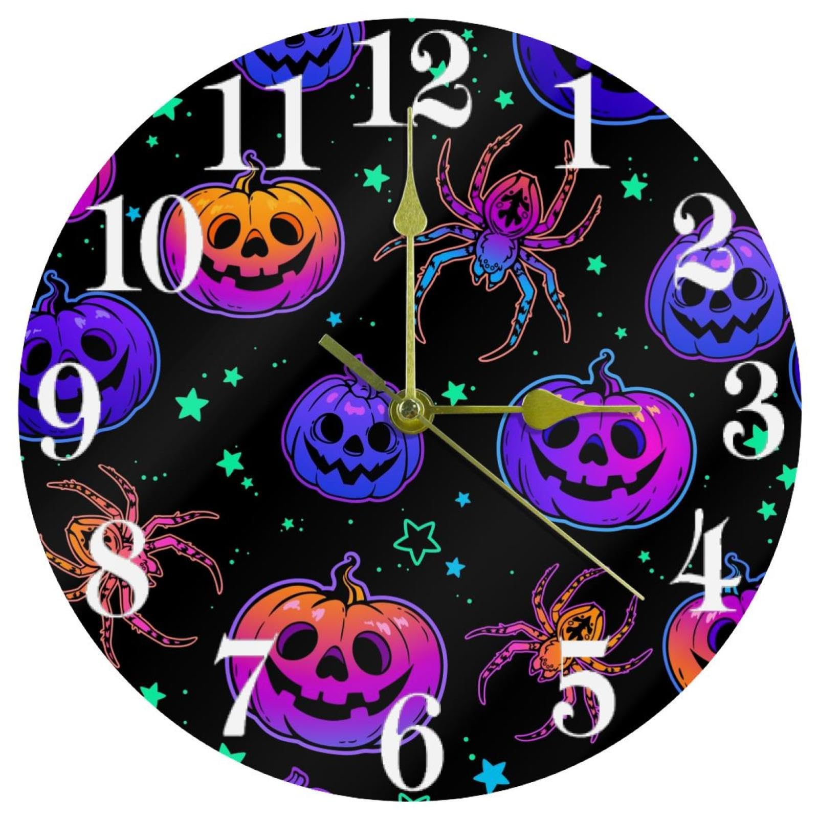 Horloge murale Halloween silencieuse sans tic-tac pour chambre et bureau