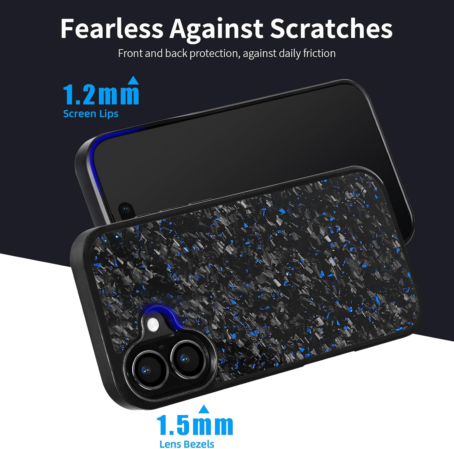 Forged Carbon Fiber Case for iPhone 17, Ultra-Thin All-Inclusive Magnetic Anti-Fall Protective Phone Case for iPhone 17,Soft TPU Bumper with Drop Protection (Black)