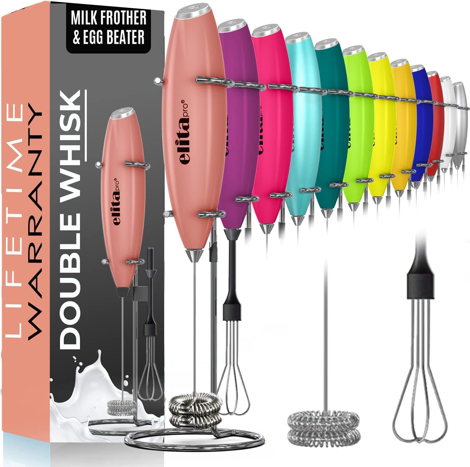 ElitaPro ULTRAHIGHSPEED 19,000 RPM, Milk Frother DOUBLE