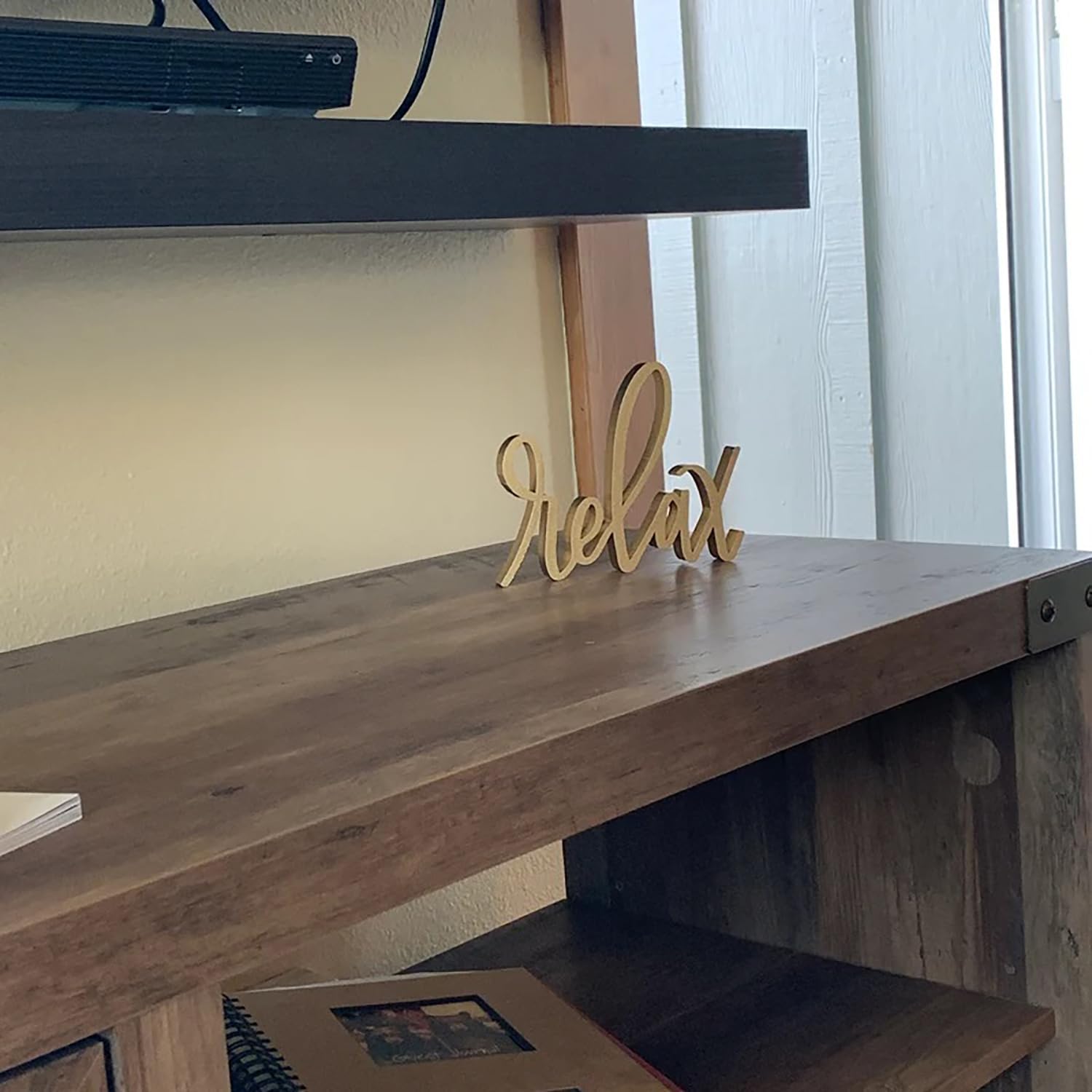 QENWWENG Wood Relax Sign Decor,Bathroom Wall Decor,Relax freestanding Sign for Living Room,Freestanding Wood Letters,Table Top,Bathroom,Entryway Home Party Decoration - Image 8