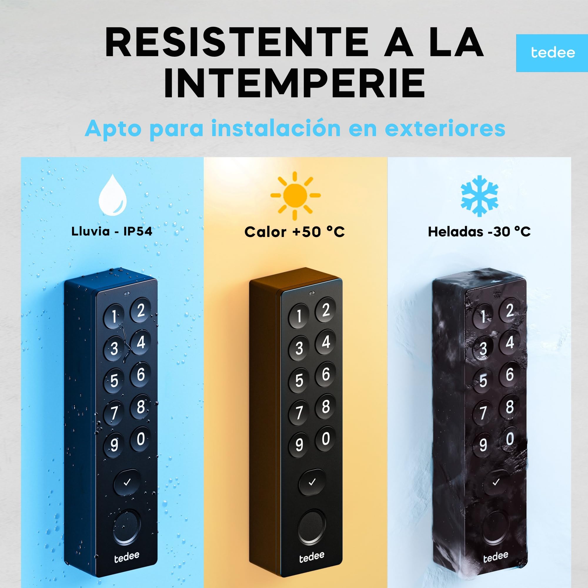 Tedee GO2 Alu Cerradura Inteligente Retrofit para La Puerta, Cerradura Digital con Bloqueo Automático y App, Seguridad Smart lock Acceso sin Llave | Alexa, Google Home, Apple, SmartThings | Matter