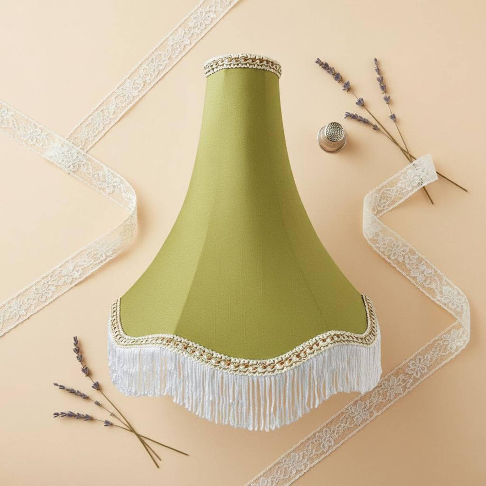 Lampenschirm Stoff Lampenschirm Schirm Abdeckung Leuchte Handgearbeitet mit Quasten Saum Klassischer Look für Vielseitige Einrichtung Warmes, Groß